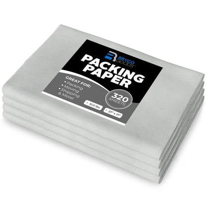 Bryco Goods Packing Paper Sheets for Moving - 10lb - 320 Sheets of Newsprint Paper - Must Have in Your Moving Supplies - 27" x 17" - Made in USA