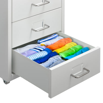 HollyHOME 6-Drawer Vertical Rolling Cabinet, White