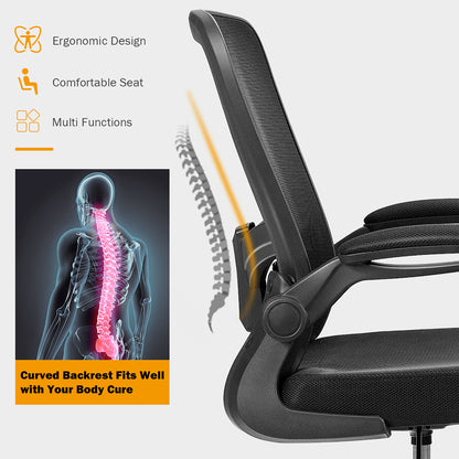 Costway Tall Office Chair Adjustable Height w/Lumbar Support Flip Up Arms