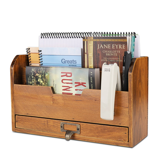 3 Tier Wooden Desk Organizer, Brown