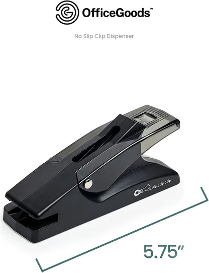 OfficeGoods No Slip Clip Dispenser Staple Free Paper Fastener with 40 Clips
