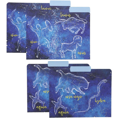 12-Pack Zodiac Constellation File Folders, Letter Size, 6 Designs
