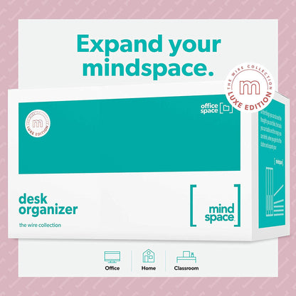 Mindspace Desk Organizers 5 Compartments with Drawer Desktop Organizer for Room and Office Supplies and Accessories Rose Gold