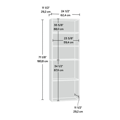 Sauder Beginnings 5 -Shelf Bookcase, Soft White Finish