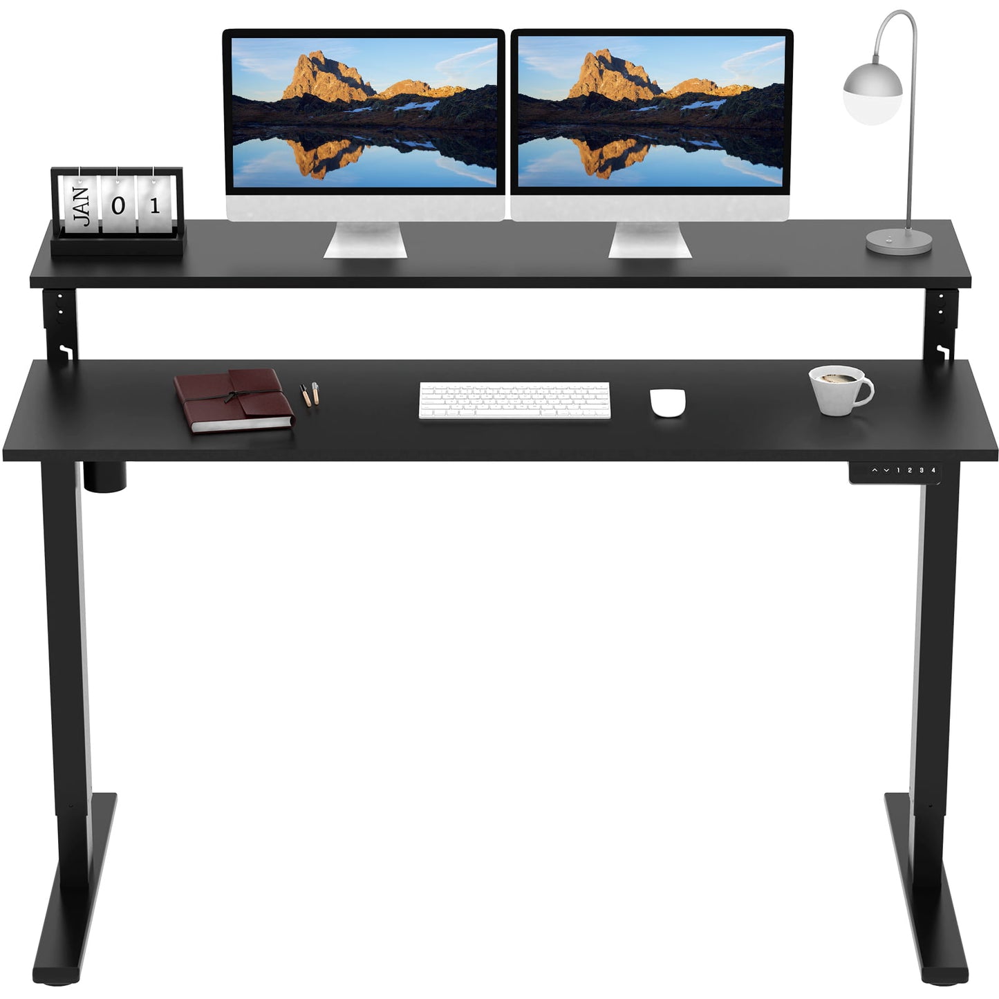 FlexiSpot 55"x28" 2-Tier Home Office Height Adjustable Standing Desk