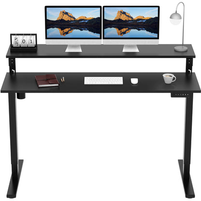 FlexiSpot 55"x28" 2-Tier Home Office Height Adjustable Standing Desk