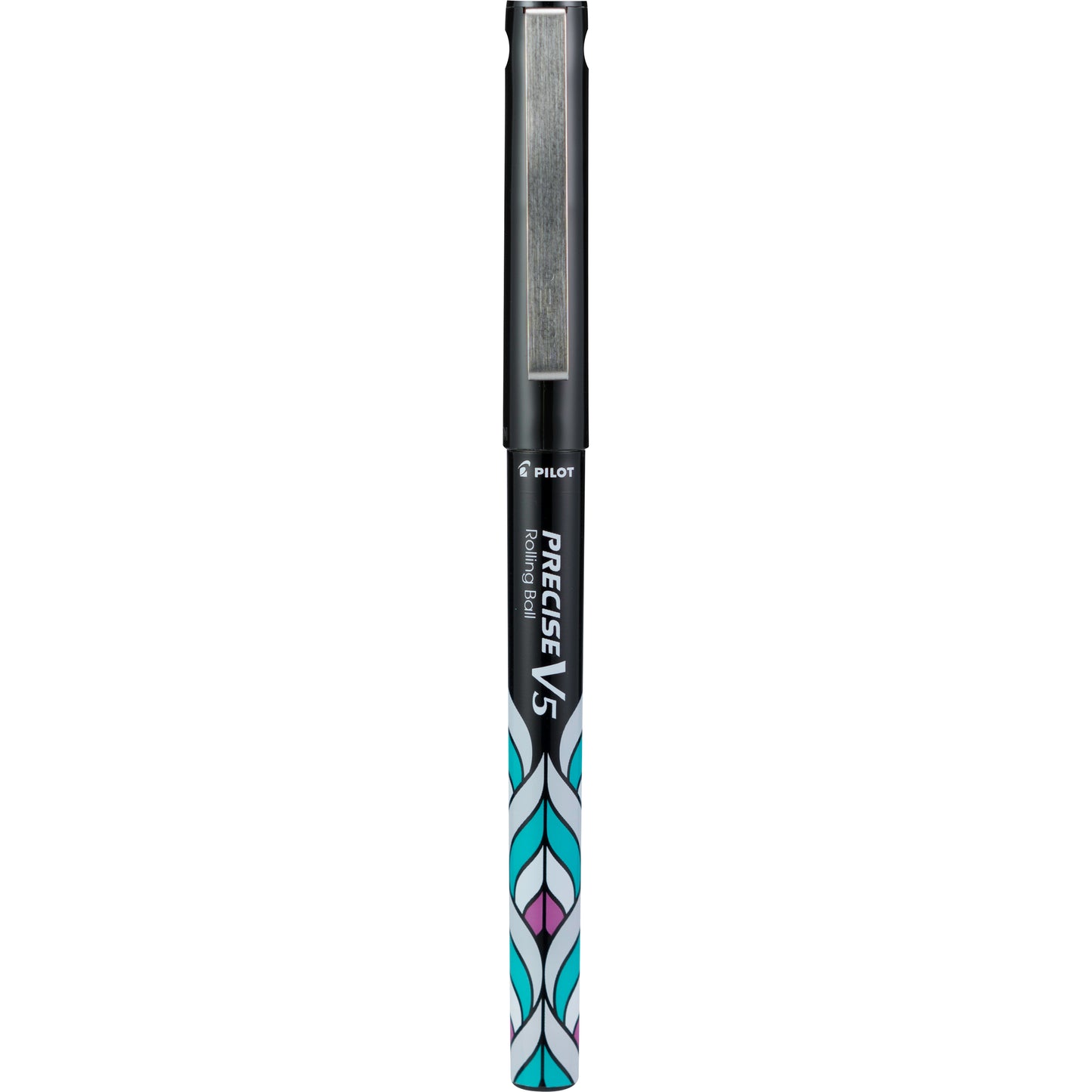 Pilot Precise V5 Deco Collection Premium Rolling Ball Stick Pens, Extra Fine Point (0.5 mm), Black Ink, 2 Count 55616003