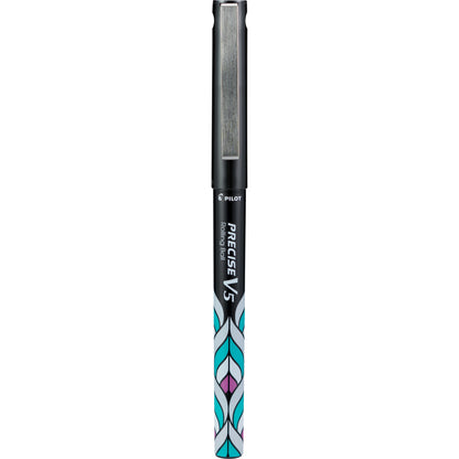Pilot Precise V5 Deco Collection Premium Rolling Ball Stick Pens, Extra Fine Point (0.5 mm), Black Ink, 2 Count 55616003