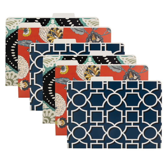 Dwell Studio Decorative File Folders Letter Size Patterns, 6 Pack